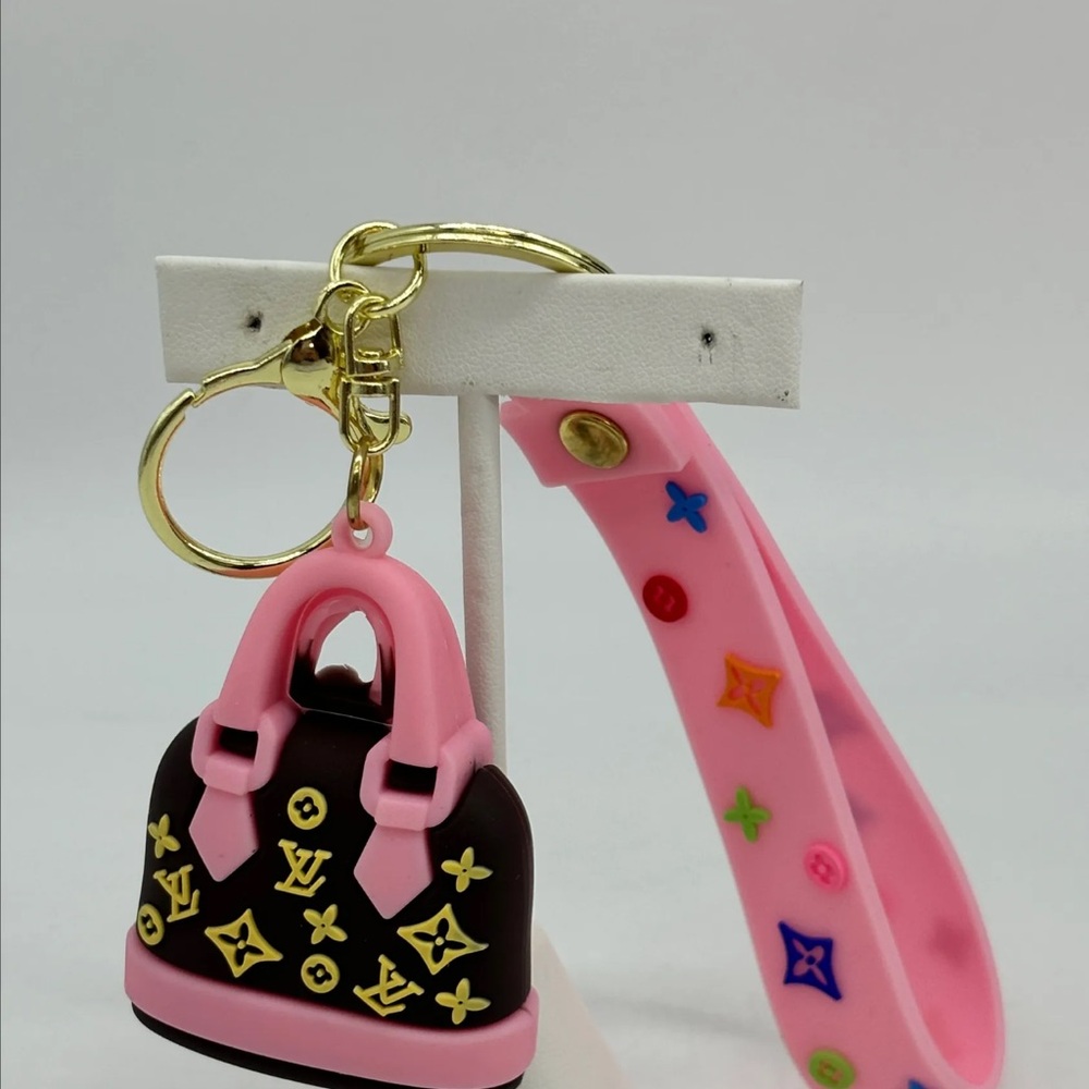 Pink and Brown Inspired Keychain